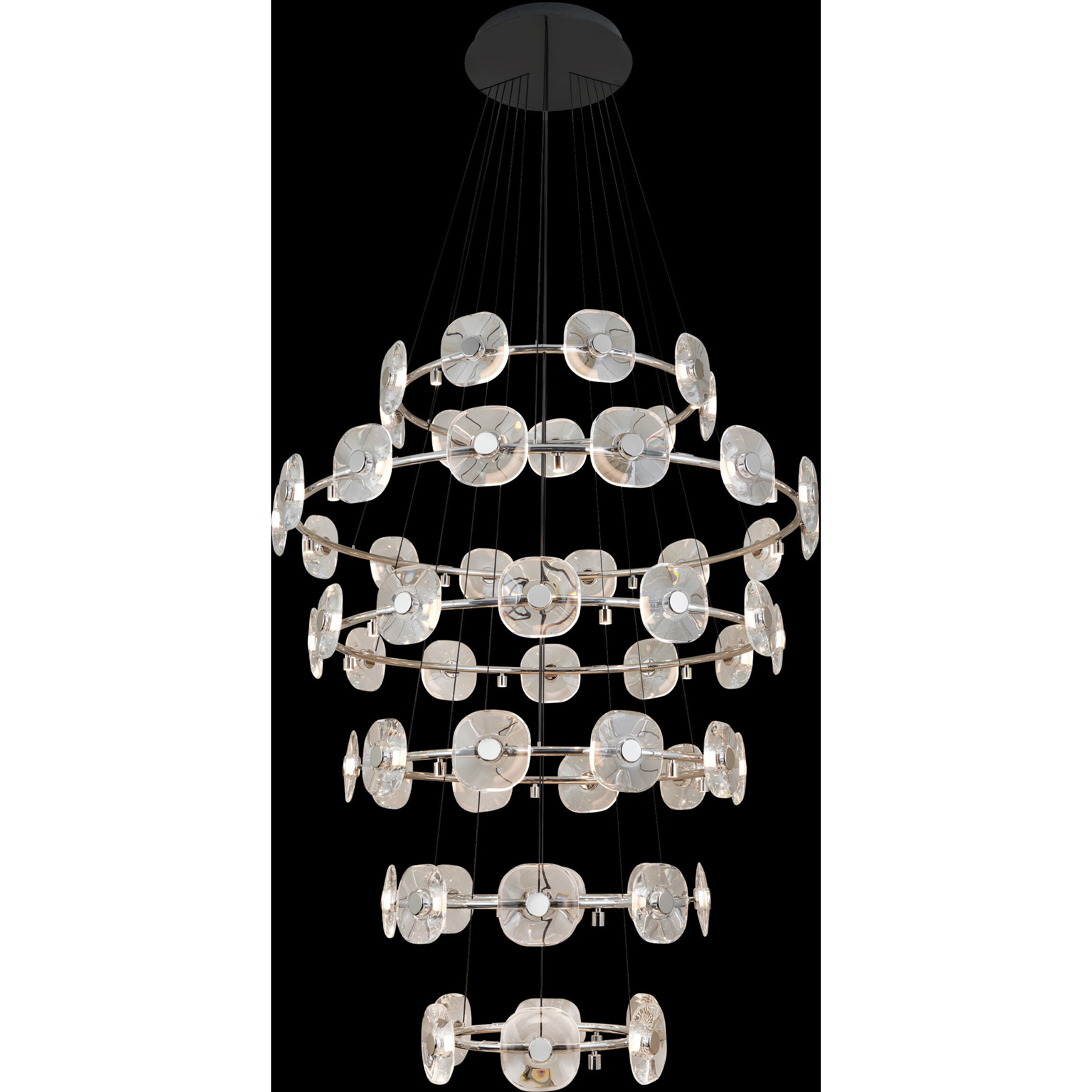 Ziva Celestia 57 inch 4.00 watt Chrome Chandelier Ceiling Light, 6 Tier