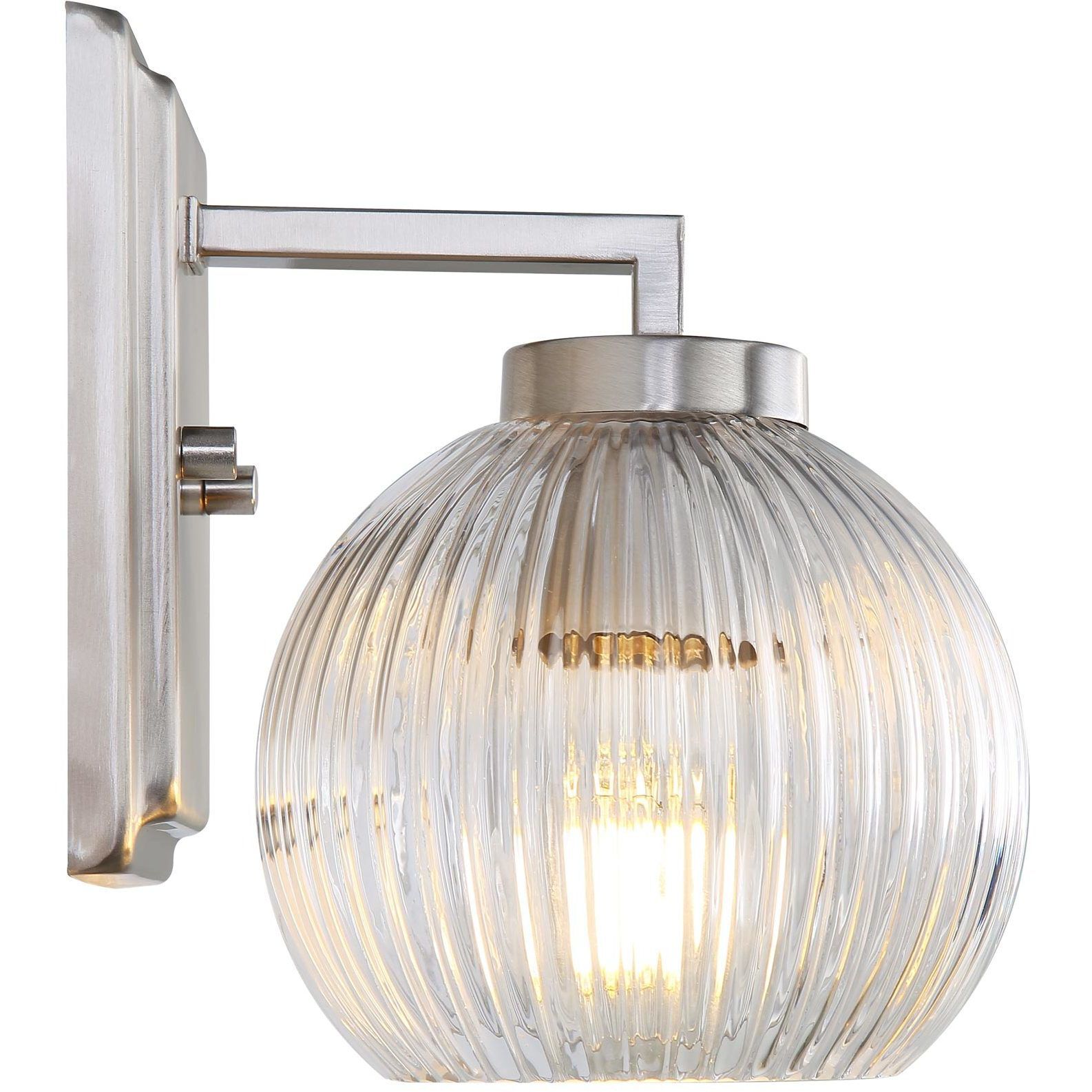 Yep Elliott Vanity Wall Light in Pewter, Ribbed