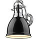 Yep Duncan 1 Light 8.88 inch Chrome Wall Sconce Wall Light in Black, Damp