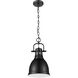 Yep Duncan 1 Light 8.88 inch Matte Black Pendant Ceiling Light, Small
