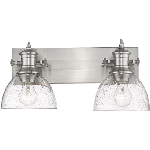 Hines 2 Light 18 inch Pewter Bath Vanity Wall Light in Seeded Glass
