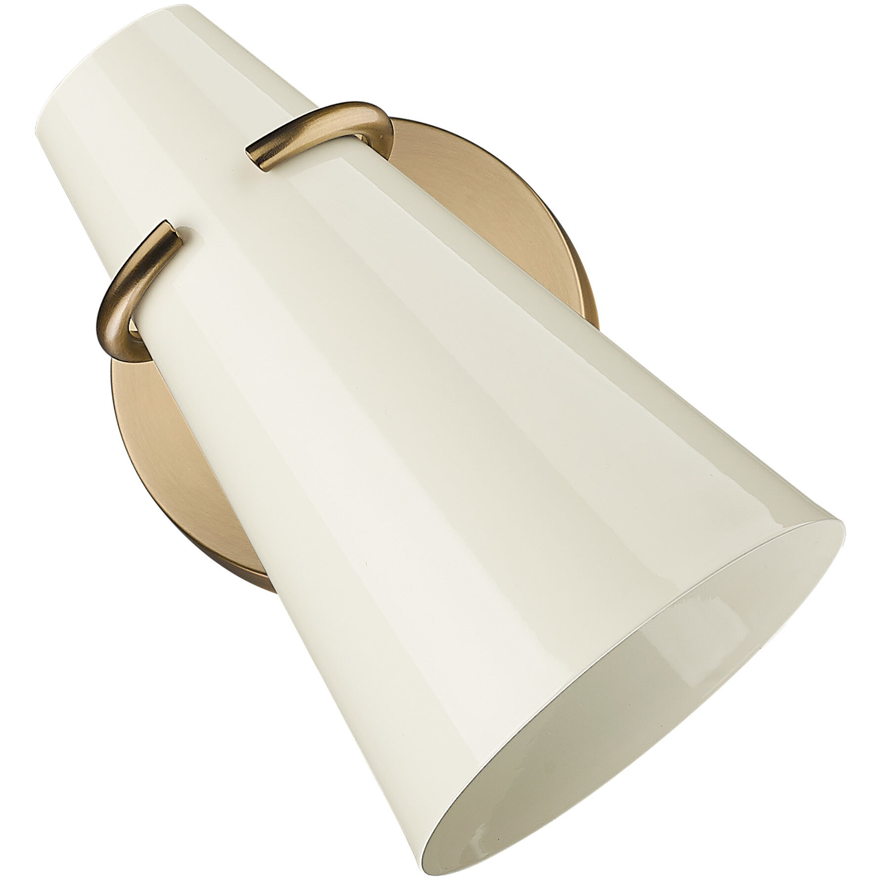 Reeva 1 Light 5.13 inch Modern Brass Wall Sconce Wall Light in Glossy Ecru
