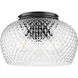 Adeline 3 Light 14 inch Matte Black Flush Mount Ceiling Light