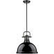 Duncan 1 Light 14 inch Matte Black Pendant Ceiling Light, Large