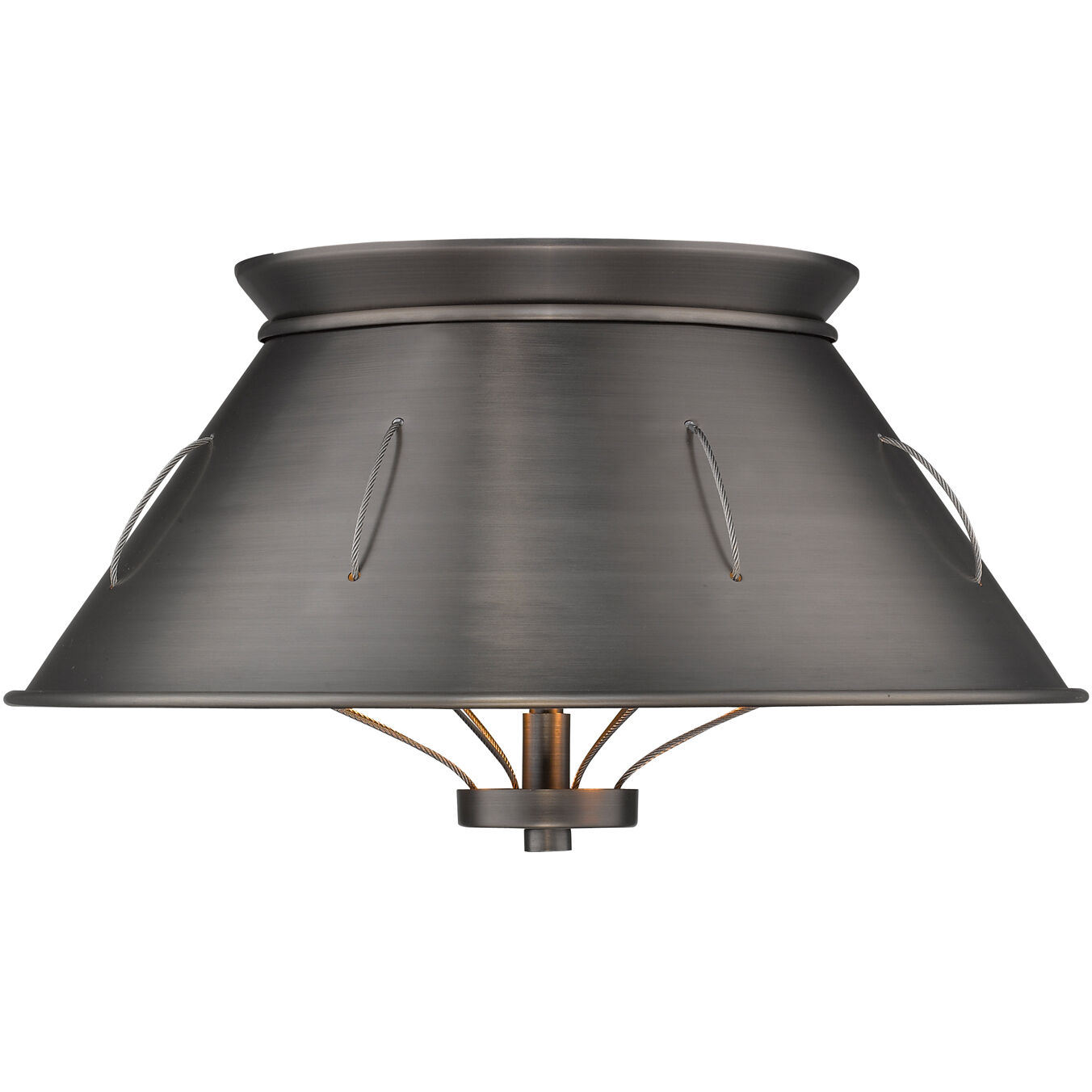 Whitaker 2 Light 14 inch Aged Steel Flush Mount Ceiling Light, Damp