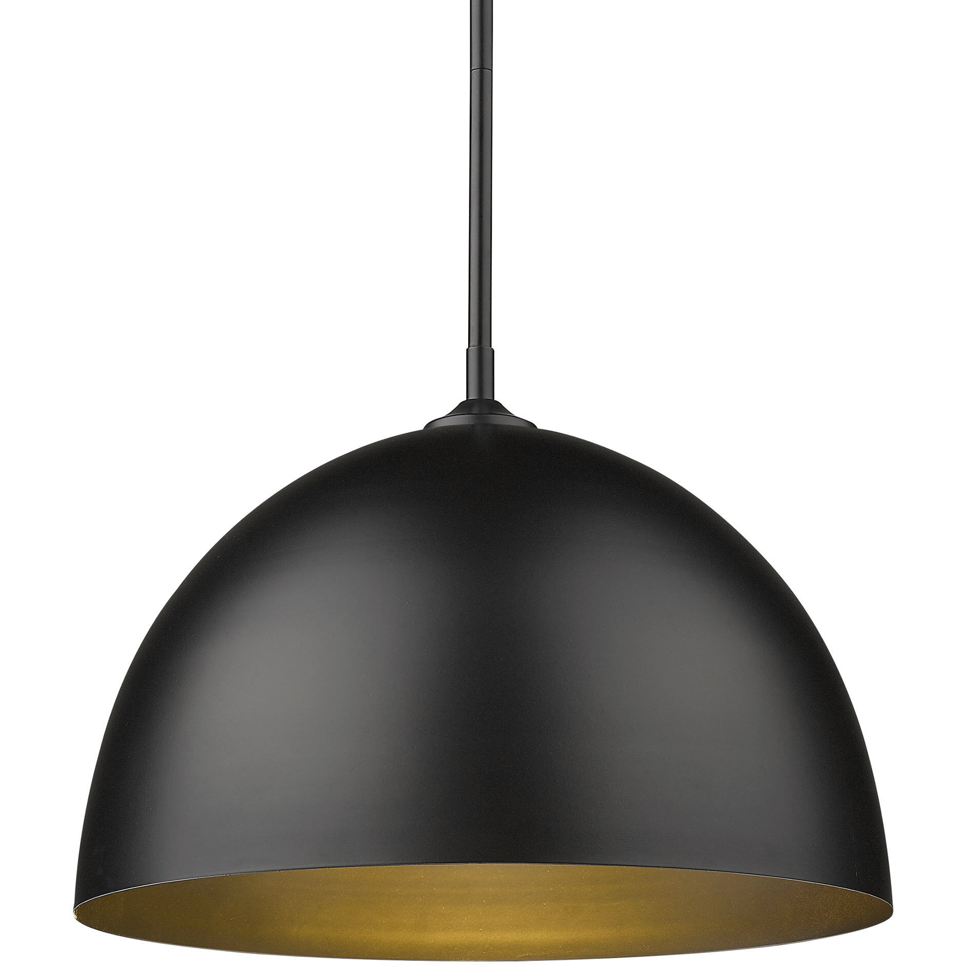 Yep Zoey Pendant Ceiling Light in Olympic Gold, Matte Black, Large