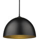 Yep Zoey Pendant Ceiling Light in Olympic Gold, Matte Black, Large