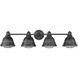 Bartlett 4 Light 34 inch Black Patina Bath Vanity Wall Light