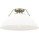Yep Orwell 3 Light 18.75 inch Aged Brass Flush Mount Ceiling Light in Opal Glass