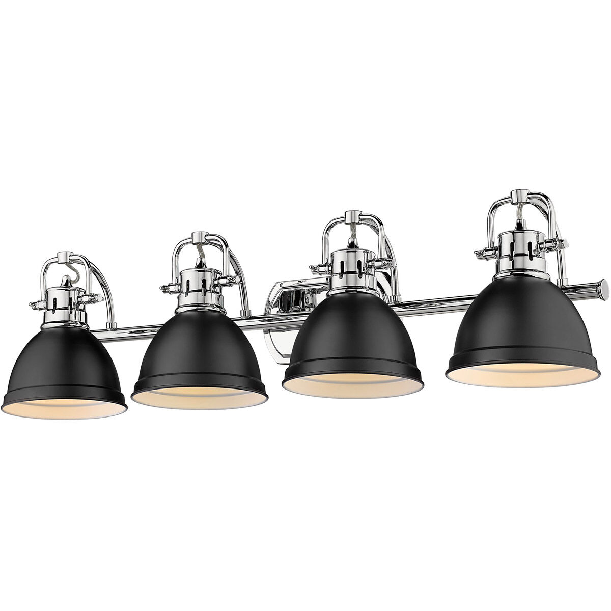 Golden Lighting 3602 BA4 CH BLK Duncan 4 Light 34 inch Chrome Bath