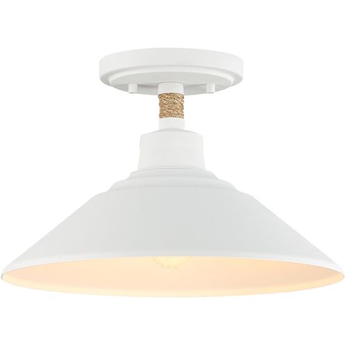 Journey 1 Light 12 inch Natural White Semi-Flush Ceiling Light