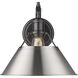 Orwell 1 Light 10 inch Matte Black Wall Sconce Wall Light in Pewter, Damp