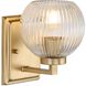 Elliott 1 Light 7.25 inch Brushed Champagne Bronze Vanity Light Wall Light in Ribbed Clear