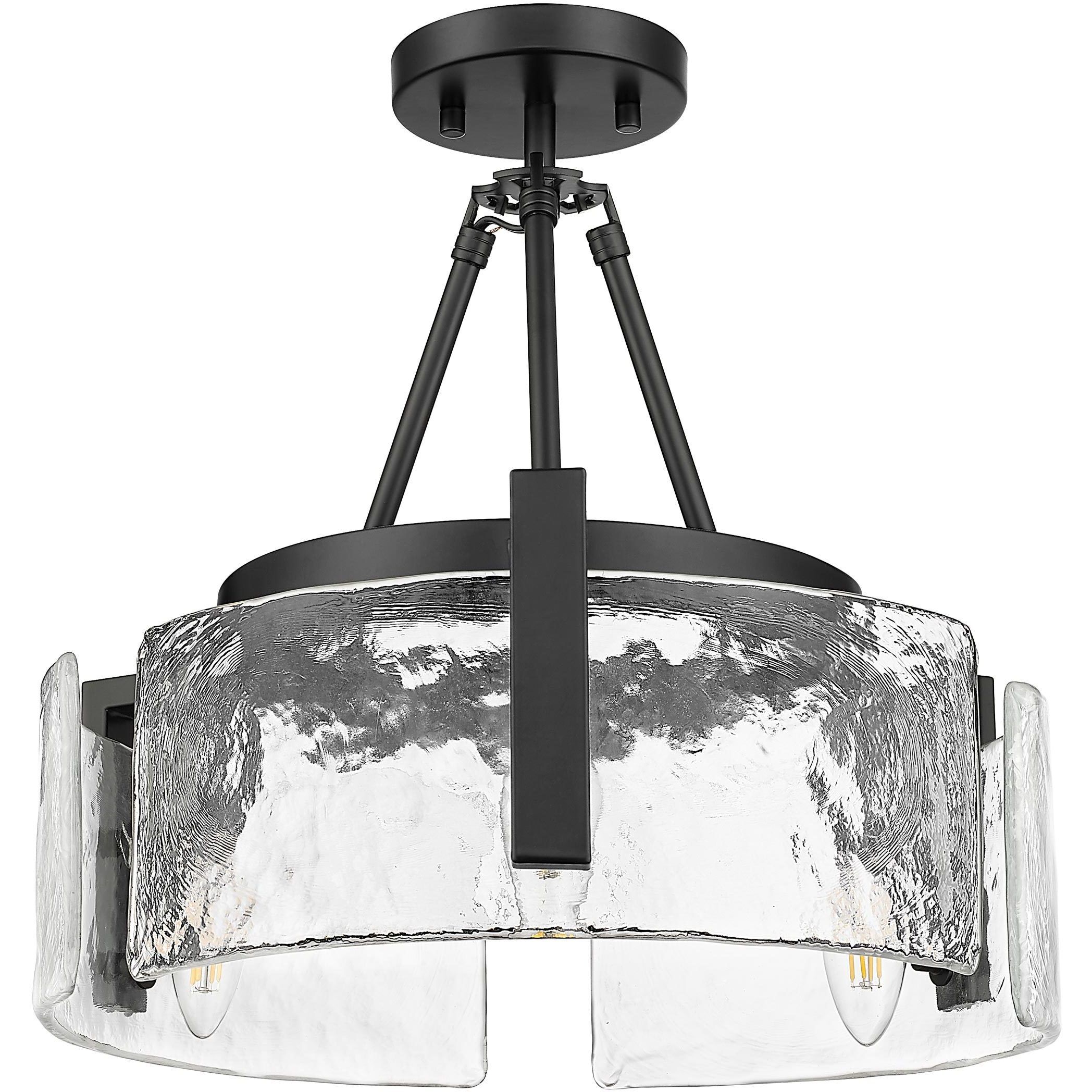 Aenon 3 Light 16.5 inch Matte Black Semi-Flush Mount Ceiling Light