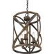 Alcott 3 Light 13 inch Antique Black Iron Pendant Ceiling Light, Caged