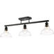 Yep Carver 3 Light 35.5 inch Chrome Semi-Flush Mount Ceiling Light in Clear Glass