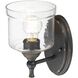 Keating Wall Sconce Wall Light in Antique Black Iron