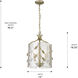 Calla 3 Light 13 inch White Gold Pendant Ceiling Light