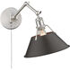 Yep Orwell 1 Light 10 inch Pewter Swing Arm Wall Lamp Wall Light in Rubbed Bronze, Adjustable