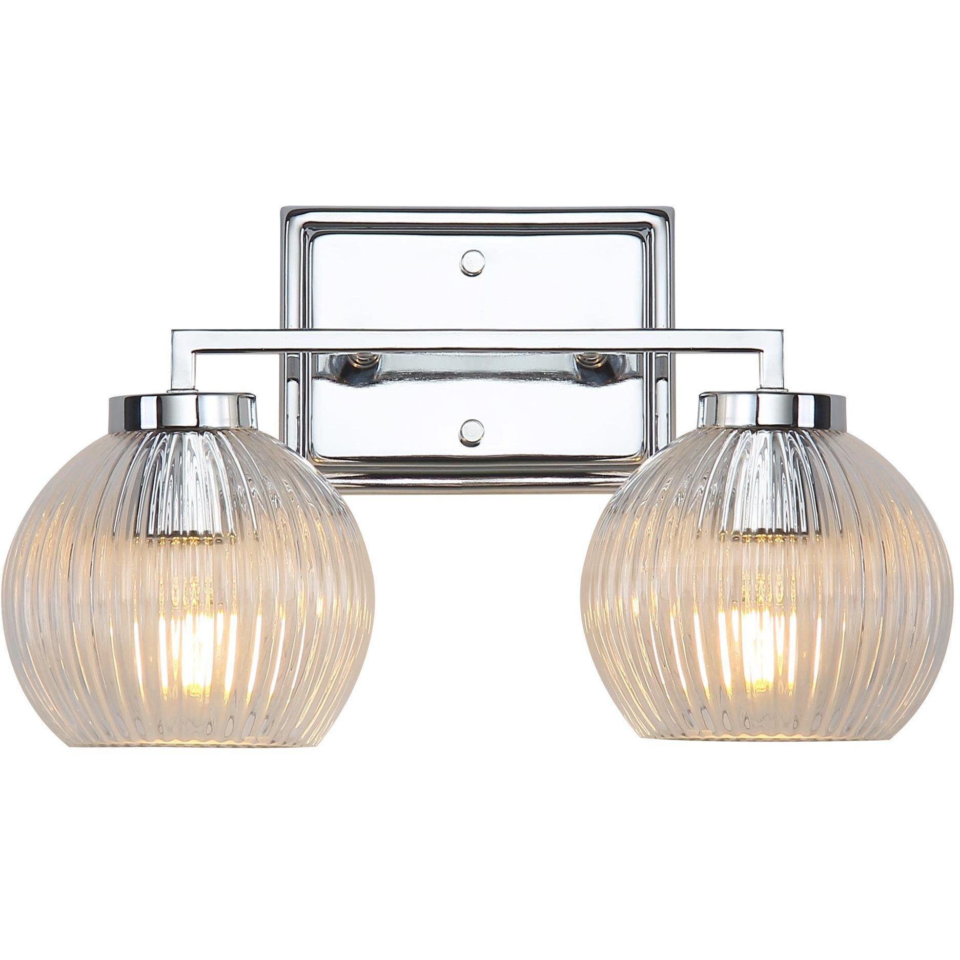 Yep Elliott Vanity Wall Light in Chrome, Ribbed