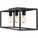 Wesson 3 Light 25.25 inch Matte Black Flush Mount Ceiling Light