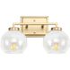 Elliott 2 Light 15.25 inch Brushed Champagne Bronze Vanity Light Wall Light in Alabaster
