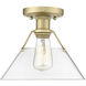 Yep Orwell 1 Light 10 inch Brushed Champagne Brass Flush Mount Ceiling Light in Clear Glass
