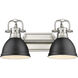 Yep Duncan Vanity Wall Light in Pewter, Matte Black
