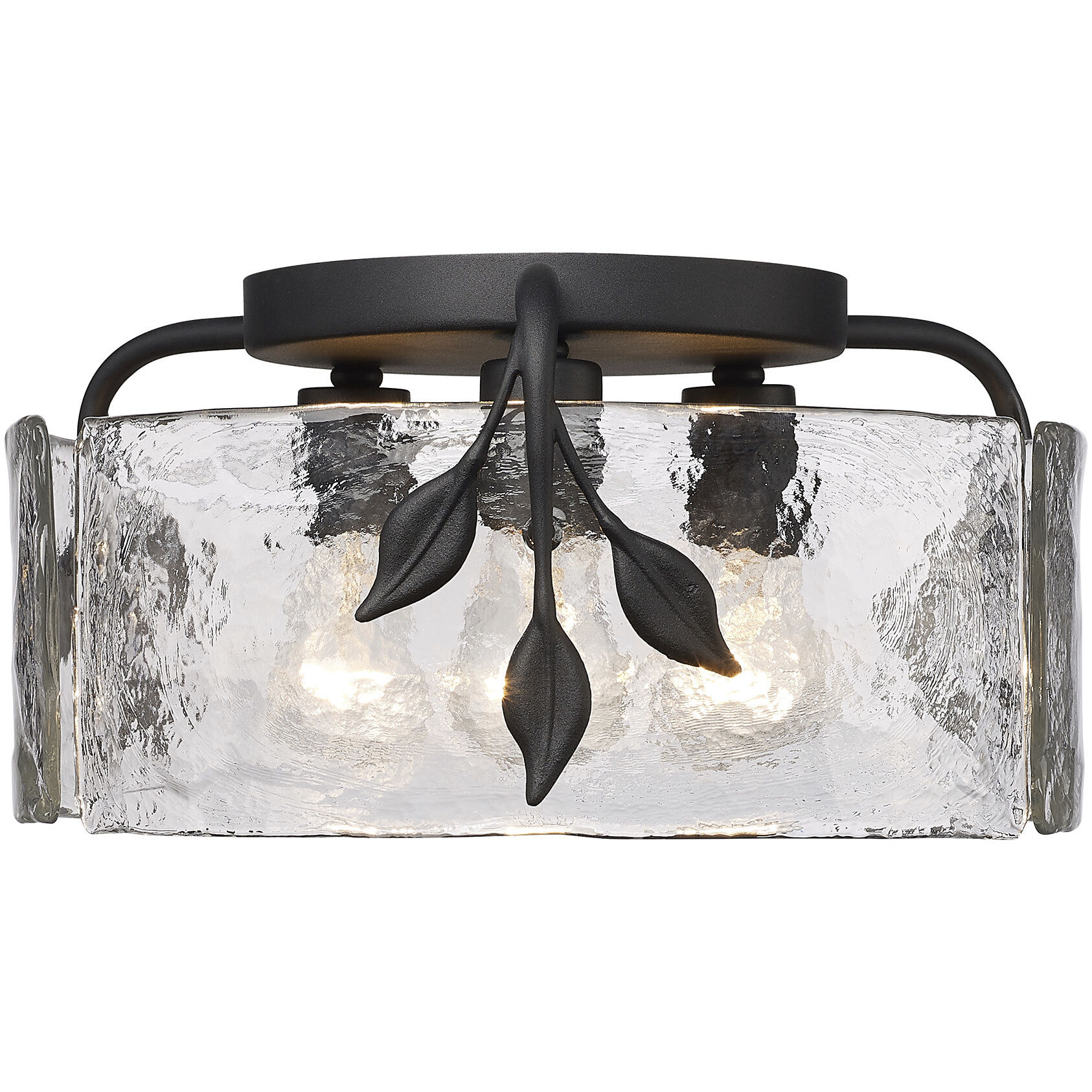 Calla 3 Light 15.13 inch Natural Black Flush Mount Ceiling Light