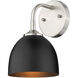 Zoey 1 Light 6 inch Pewter Wall Sconce Wall Light in Matte Black