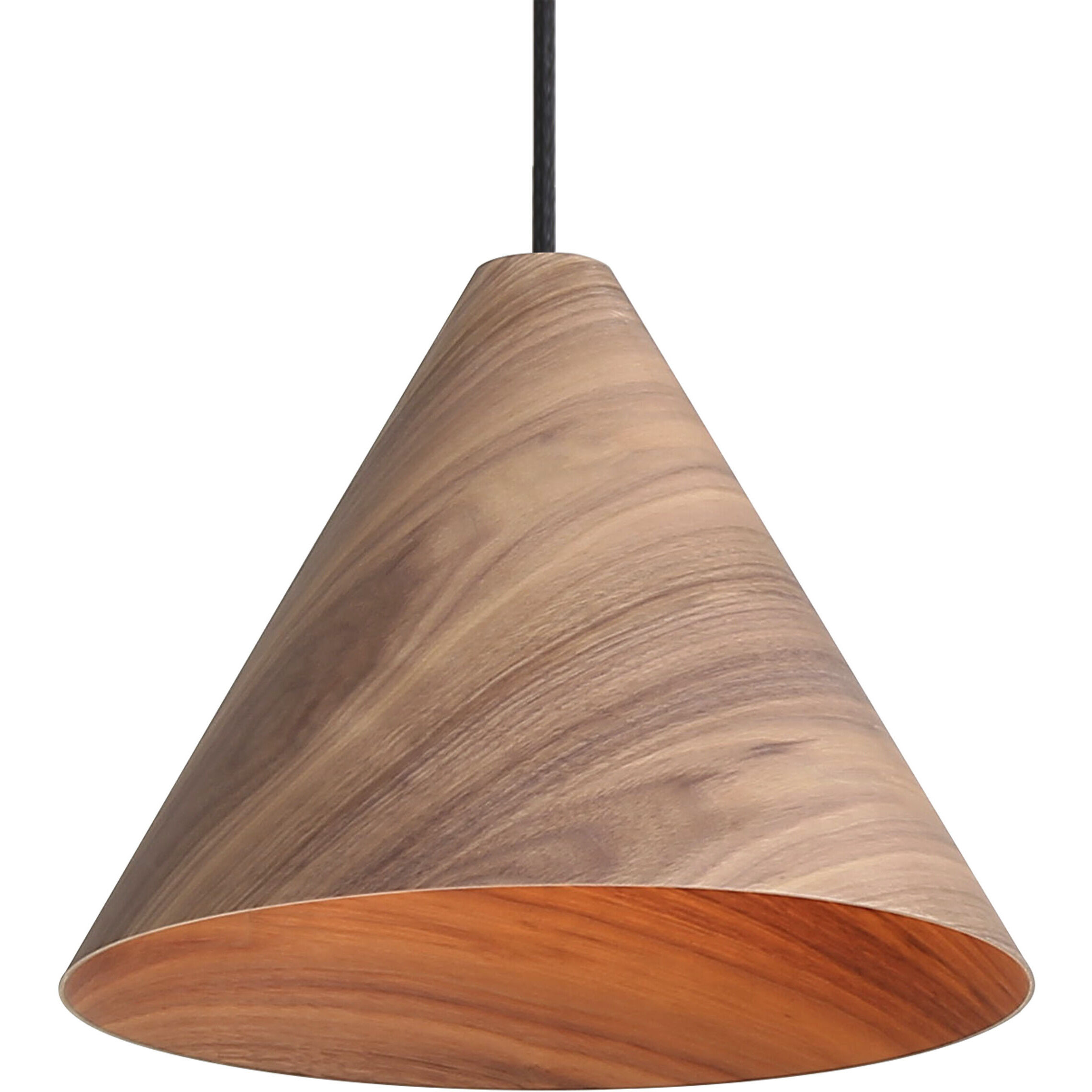 Conique Pendant Ceiling Light in Dark Walnut