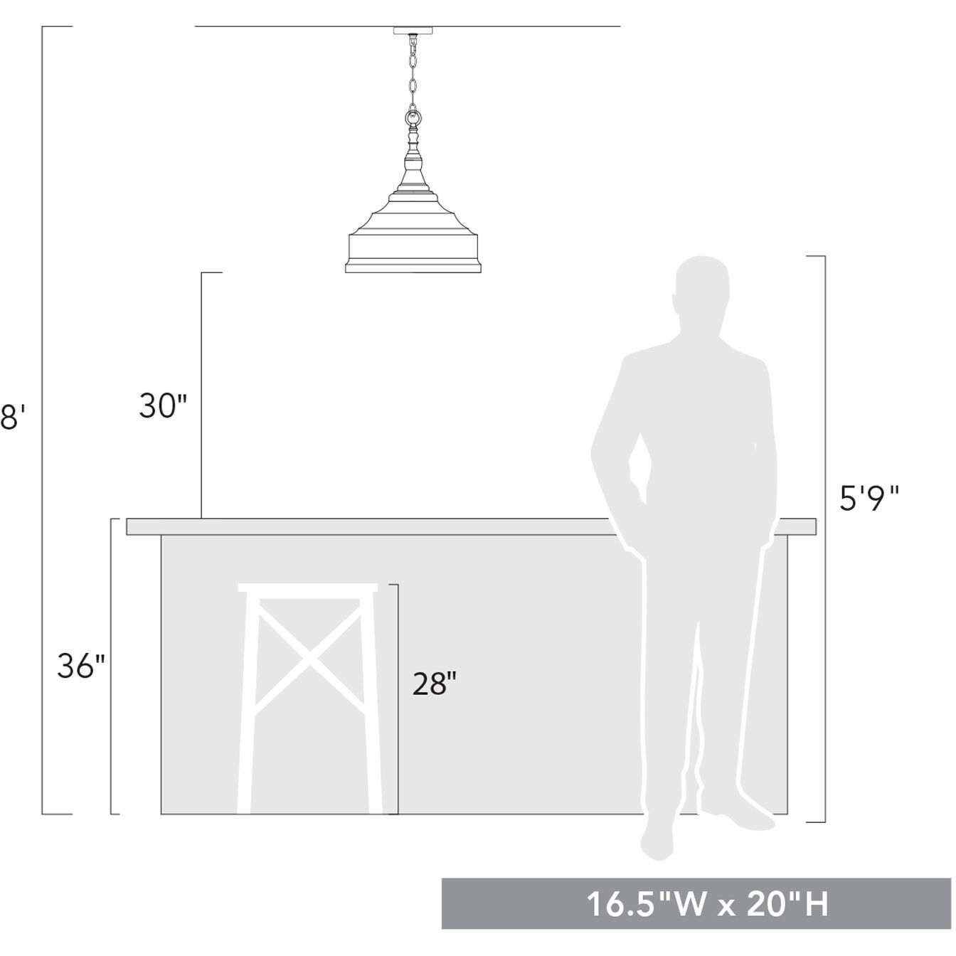 Keating Pendant Ceiling Light in Antique Ivory