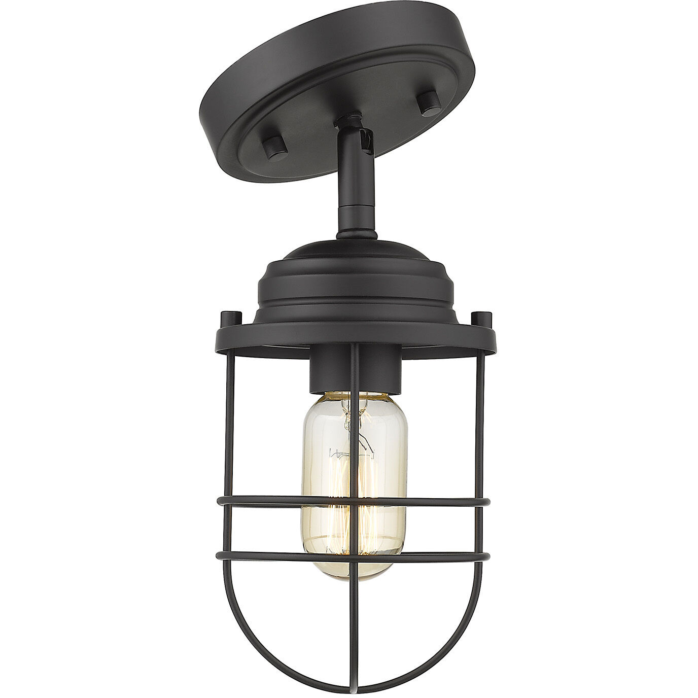 Seaport 1 Light 4.63 inch Matte Black Semi-Flush Mount Ceiling Light