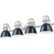 Duncan 4 Light 33.5 inch Pewter Bath Vanity Light Wall Light in Matte Navy