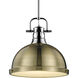 Yep Duncan 1 Light 14 inch Chrome Pendant Ceiling Light in Aged Brass, Large