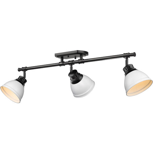 Duncan 3 Light 6.5 inch Matte Black Semi-Flush Track Light Ceiling Light in Matte White, Damp