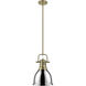 Yep Duncan 1 Light 8.88 inch Aged Brass Pendant Ceiling Light in Chrome, Small