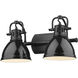 Yep Duncan Vanity Wall Light in Matte Black, Black