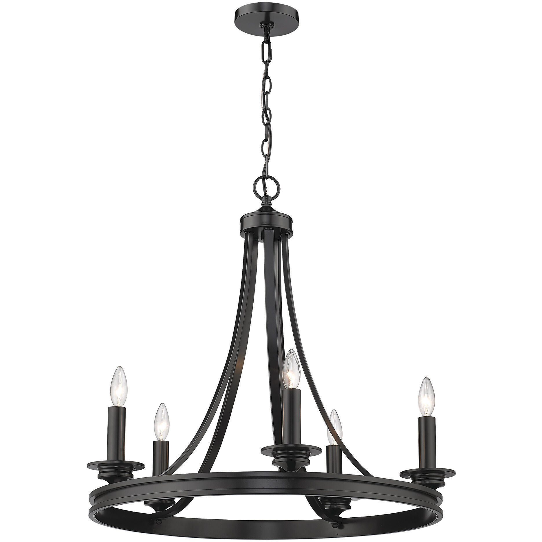 Saldano 27.5 inch 60.00 watt Matte Black Chandelier Ceiling Light