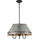Jasper 3 Light 21 inch Antique Black Iron Pendant Ceiling Light