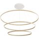 Veritas LED 59 inch Walnut Ring Chandelier Ceiling Light, 3 Tier