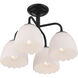 Dorinda 4 Light 18 inch Matte Black Semi-Flush Mount Ceiling Light
