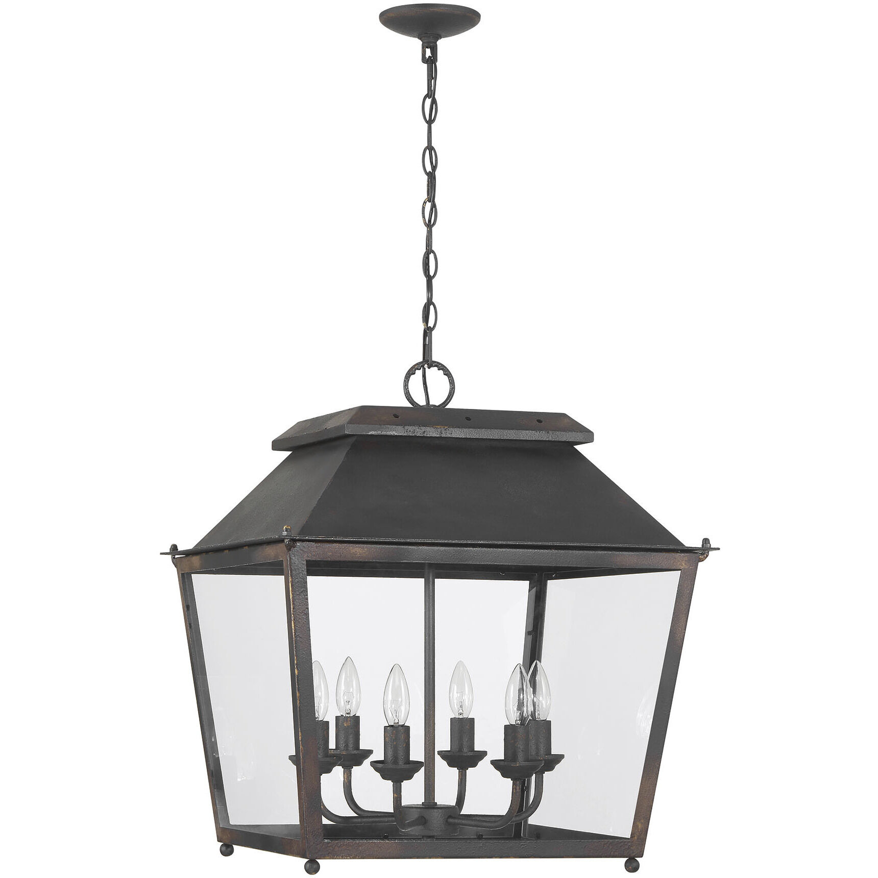Abingdon Pendant Ceiling Light in Antique Black Iron