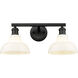 Yep Carver Vanity Wall Light in Matte Black, Vintage Milk Glass