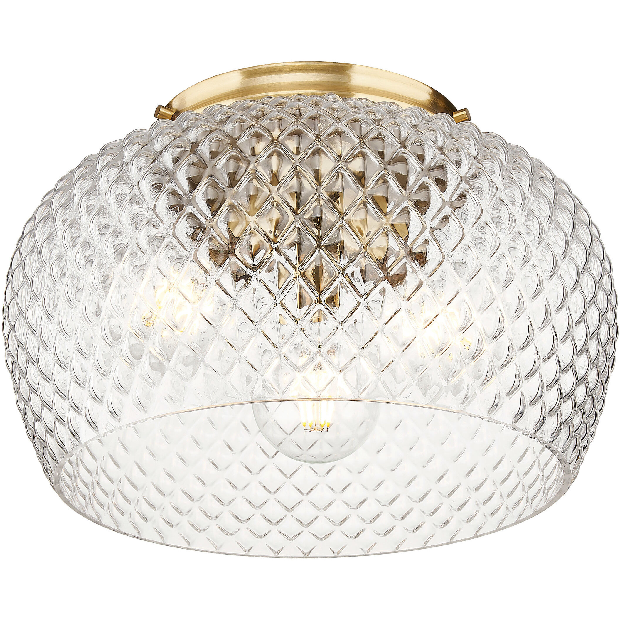 Adeline 3 Light 14 inch Modern Brushed Gold Flush Mount Ceiling Light