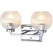 Elliott 2 Light 15.25 inch Chrome Vanity Light Wall Light in Ribbed Clear