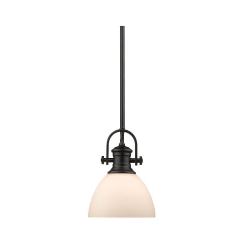 Hines 1 Light 7 inch Matte Black Mini Pendant Ceiling Light in Opal Glass