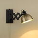 Hawthorn 1 Light 8 inch Matte Black Articulating Wall Sconce Wall Light in Aged Brass, Adjustable