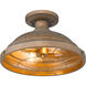 Bartlett 2 Light 14 inch Copper Patina Semi-Flush Mount Ceiling Light, Damp