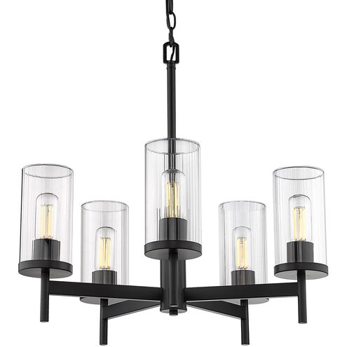 Winslett 5 Light 24 inch Matte Black Chandelier Ceiling Light